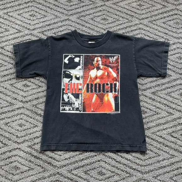 Vintage 2000 WWF The Rock Layeth The Smacketh Down! T-Shirt Size Youth Large - Picture 1 of 6